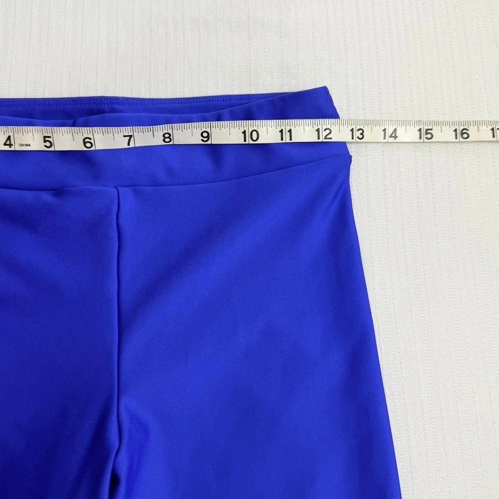 Alo Yoga Women Performace Leggings S Blue Cropped Side Zip Pocket Activewear Gym